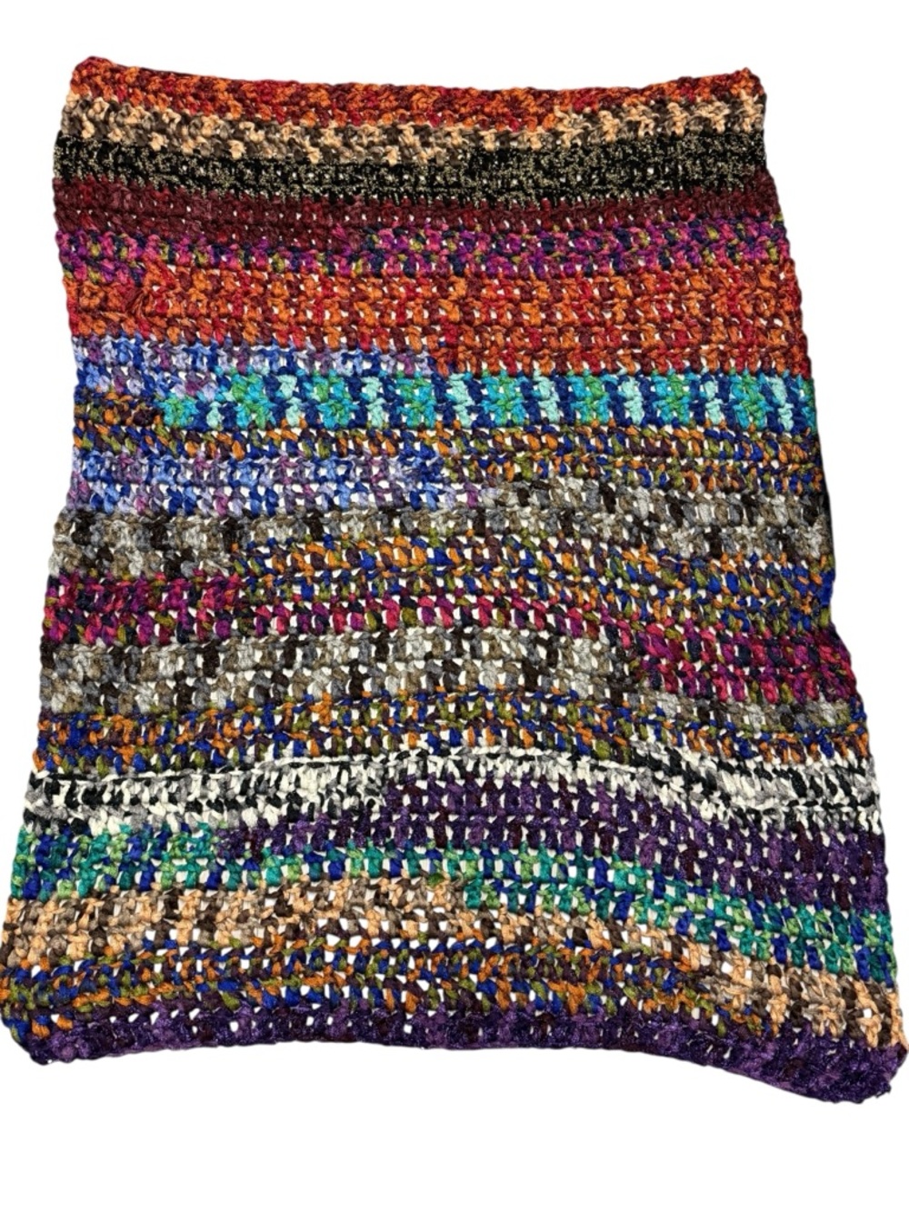 Super soft colorful knitted throw blanket 44” x 56”. Please read